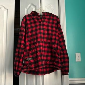 The Vermont Flannel Co. Lightly Work hooded flannel.